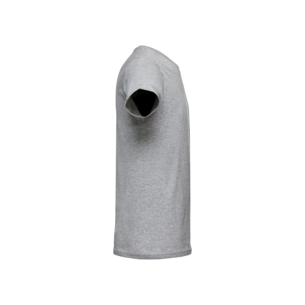 THC LUANDA promotional t-shirt in heather light grey (detail view) with custom logo branding