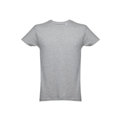 THC LUANDA promotional t-shirt in heather light grey with custom logo branding