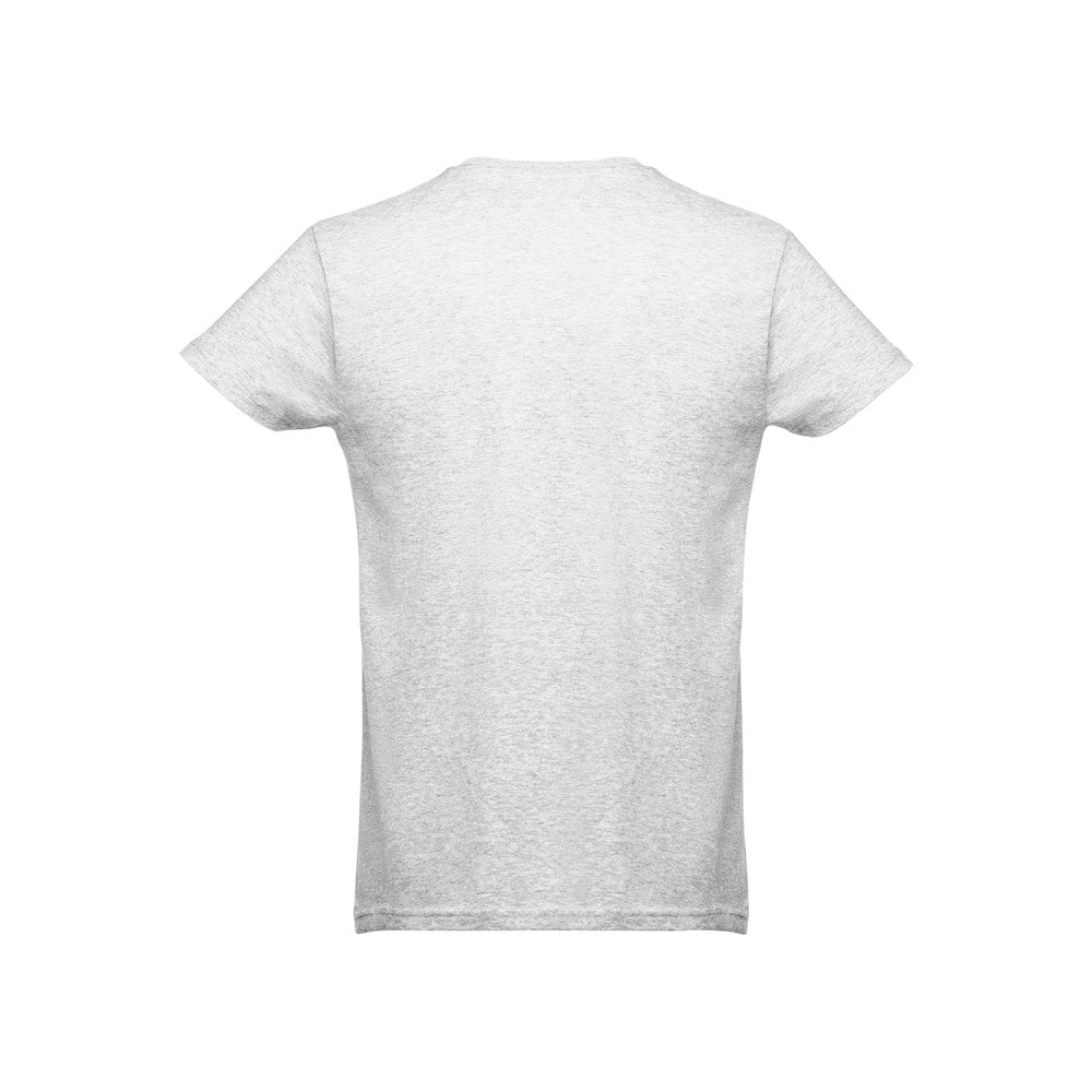 THC LUANDA promotional t-shirt in melange white (detail view) with custom logo branding