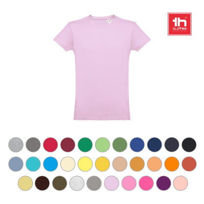 THC LUANDA promotional t-shirt in eclipse blue with custom logo branding
