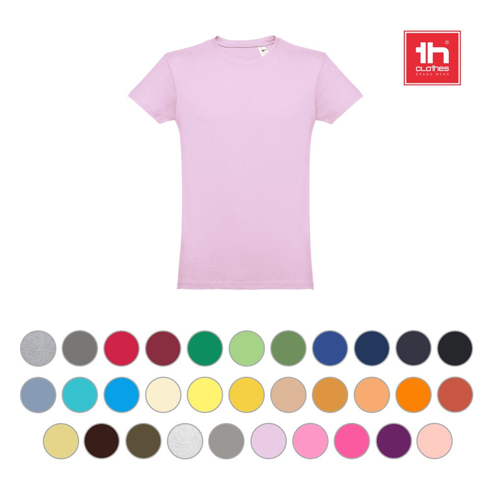 THC LUANDA promotional t-shirt in heather light grey with custom logo branding