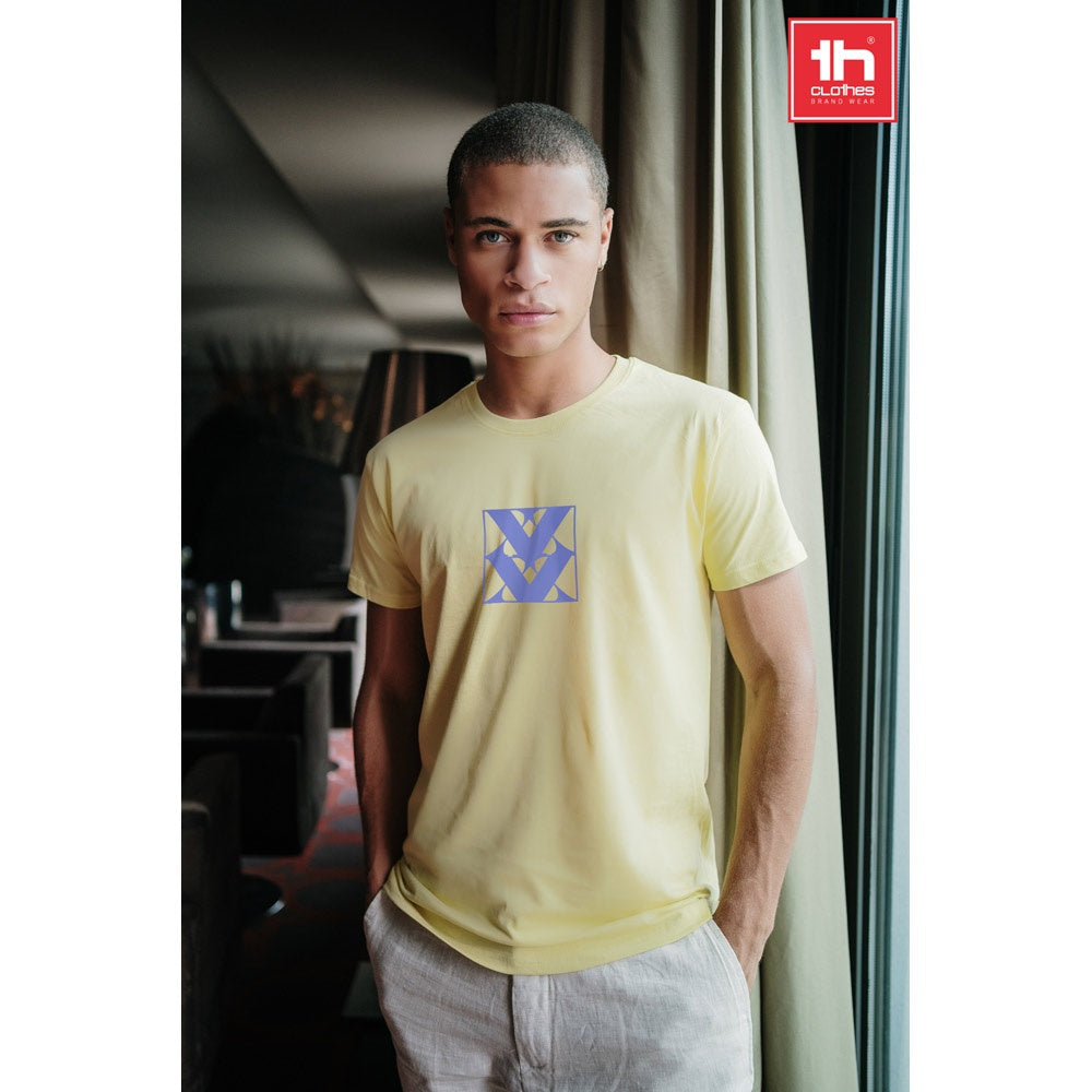THC LUANDA promotional t-shirt in pink (complete set view) with custom logo branding