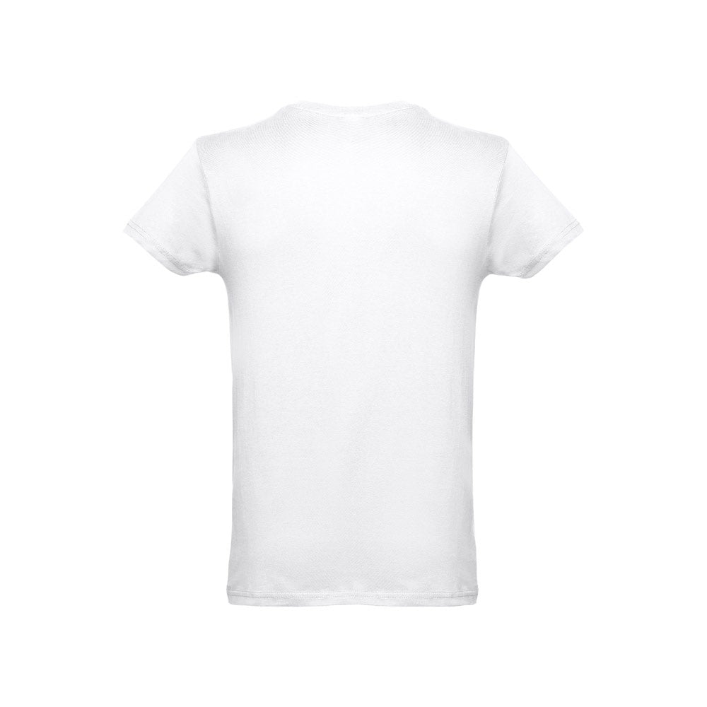 THC LUANDA WH 3XL promotional t-shirt in white (detail view) with custom logo branding