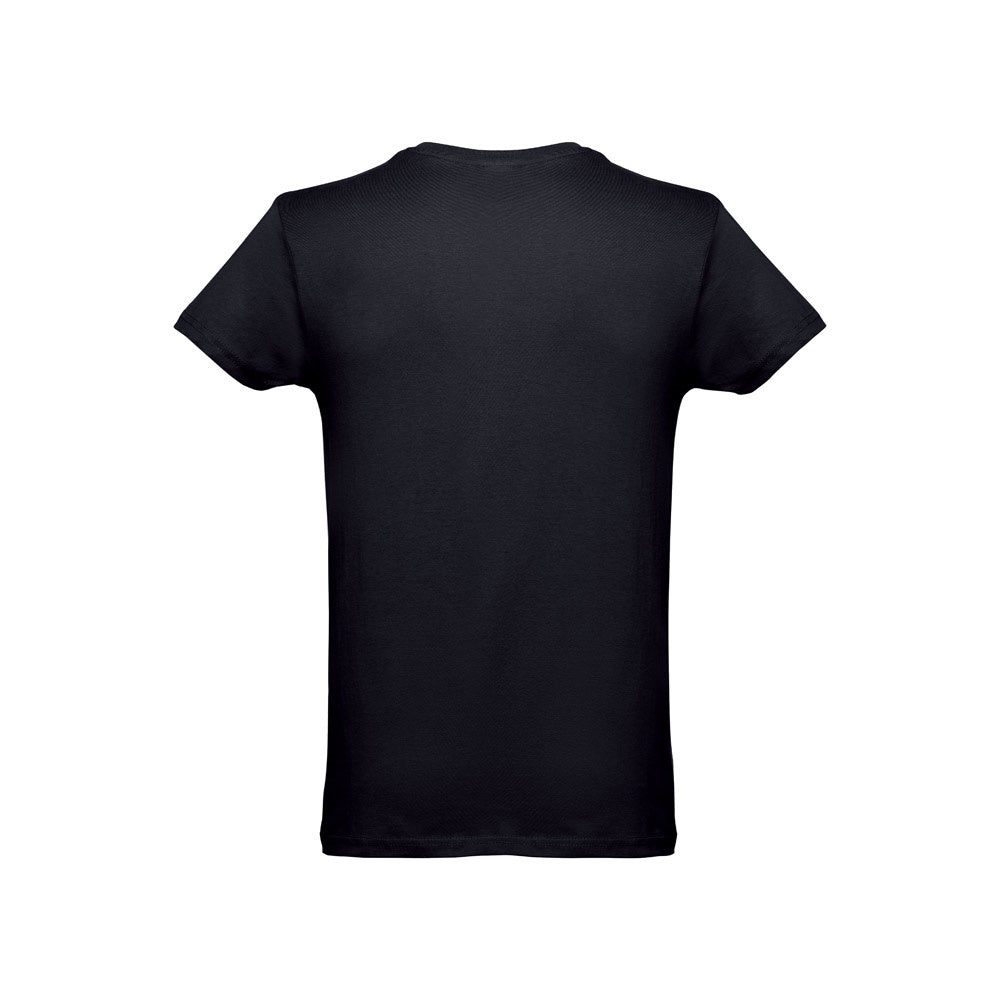 THC LUANDA 3XL promotional t-shirt in black (detail view) with custom logo branding