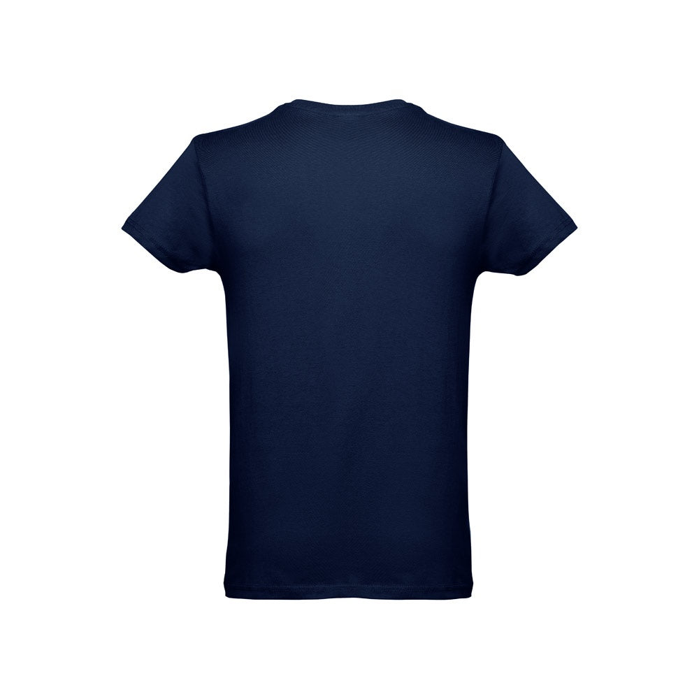 THC LUANDA 3XL promotional t-shirt in blue (detail view) with custom logo branding