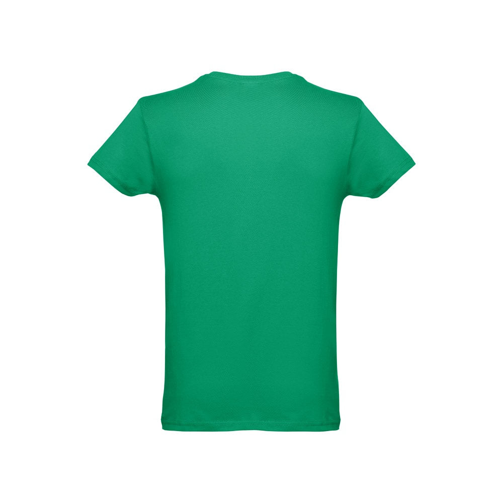 THC LUANDA 3XL promotional t-shirt in green (detail view) with custom logo branding