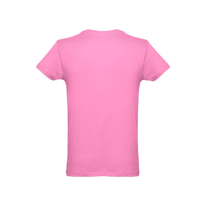THC LUANDA 3XL promotional t-shirt in light pink (detail view) with custom logo branding