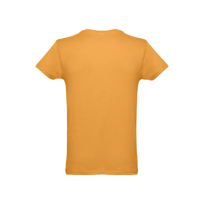 THC LUANDA 3XL promotional t-shirt in dark yellow (detail view) with custom logo branding
