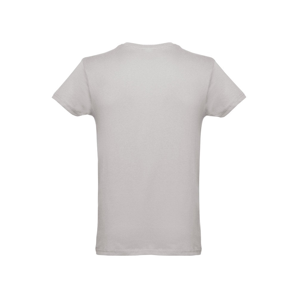 THC LUANDA 3XL promotional t-shirt in light grey (detail view) with custom logo branding