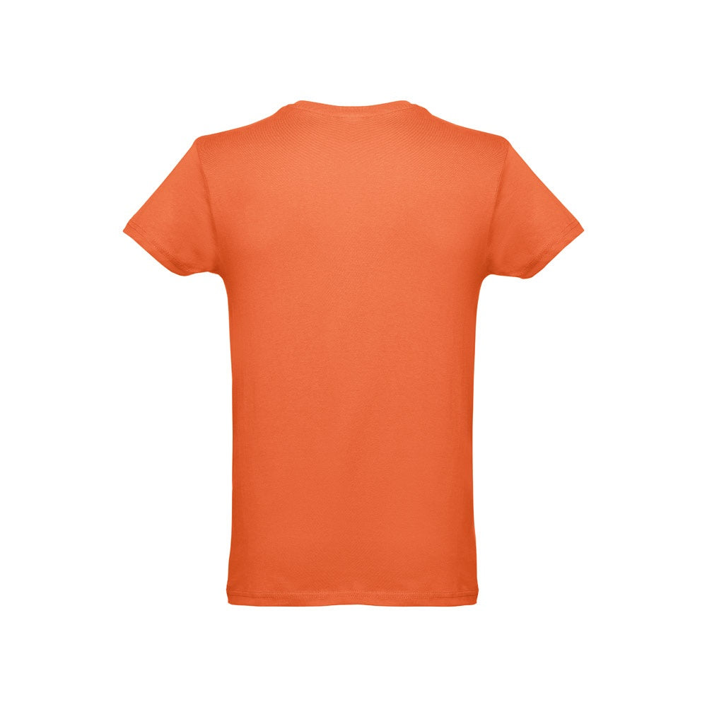 THC LUANDA 3XL promotional t-shirt in terracotta (detail view) with custom logo branding