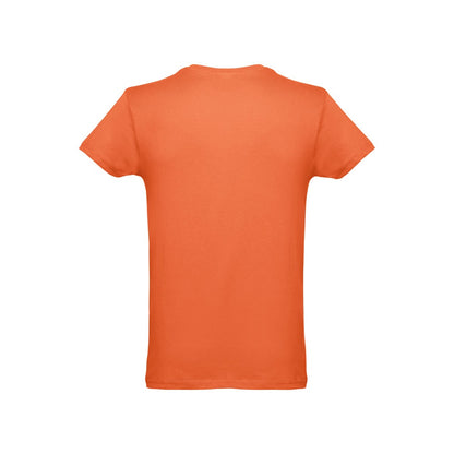THC LUANDA 3XL promotional t-shirt in terracotta (detail view) with custom logo branding