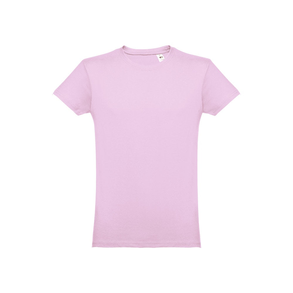 THC LUANDA 3XL promotional t-shirt in lilac (detail view) with custom logo branding