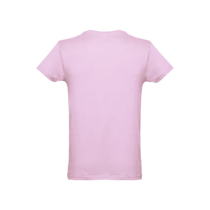 THC LUANDA 3XL promotional t-shirt in lilac (detail view) with custom logo branding