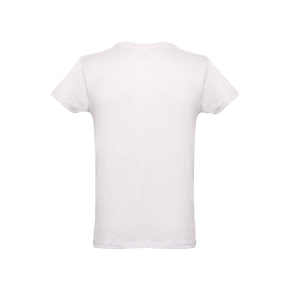 THC LUANDA 3XL promotional t-shirt in pastel pink (detail view) with custom logo branding