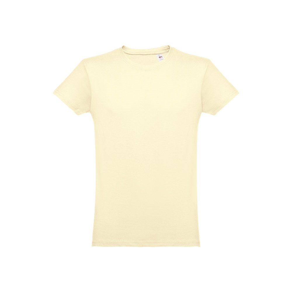 THC LUANDA 3XL promotional t-shirt in pastel yellow with custom logo branding