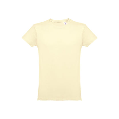 THC LUANDA 3XL promotional t-shirt in pastel yellow with custom logo branding