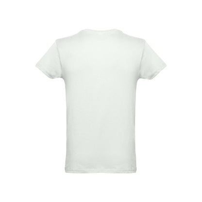 THC LUANDA 3XL promotional t-shirt in pastel green (detail view) with custom logo branding
