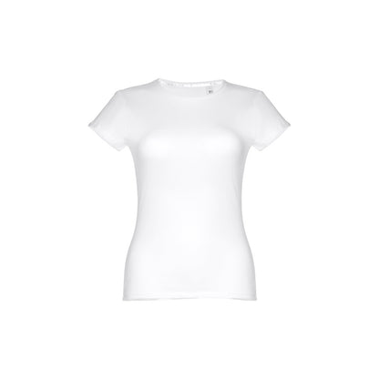 THC SOFIA WH promotional t-shirt in white with custom logo branding