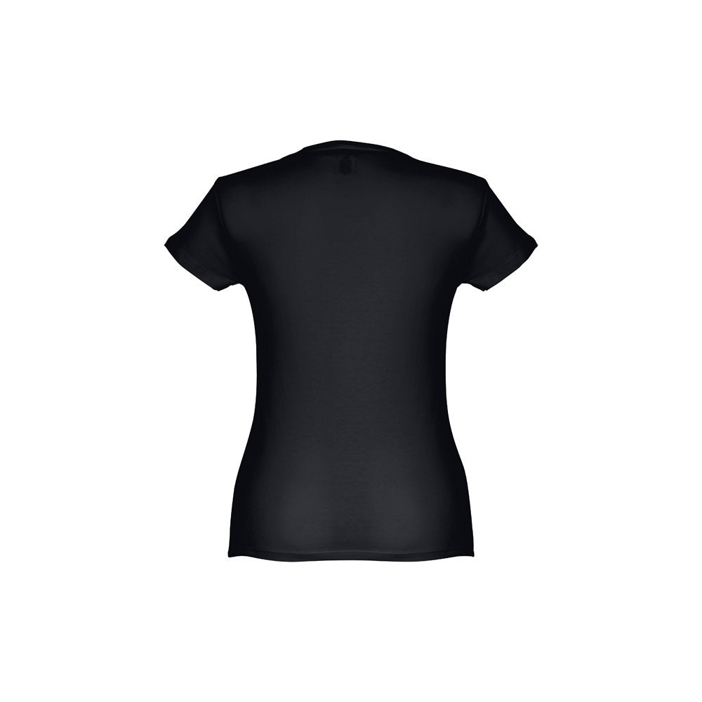 THC SOFIA promotional t-shirt in black (detail view) with custom logo branding