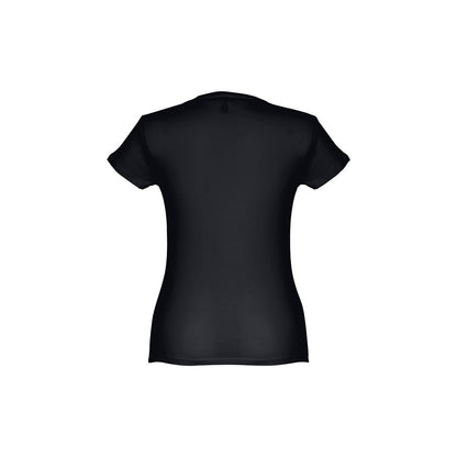 THC SOFIA promotional t-shirt in black (detail view) with custom logo branding
