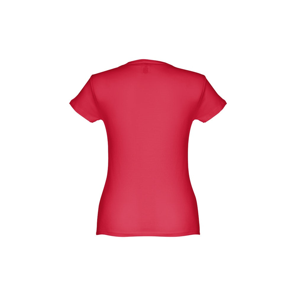THC SOFIA promotional t-shirt in red (detail view) with custom logo branding