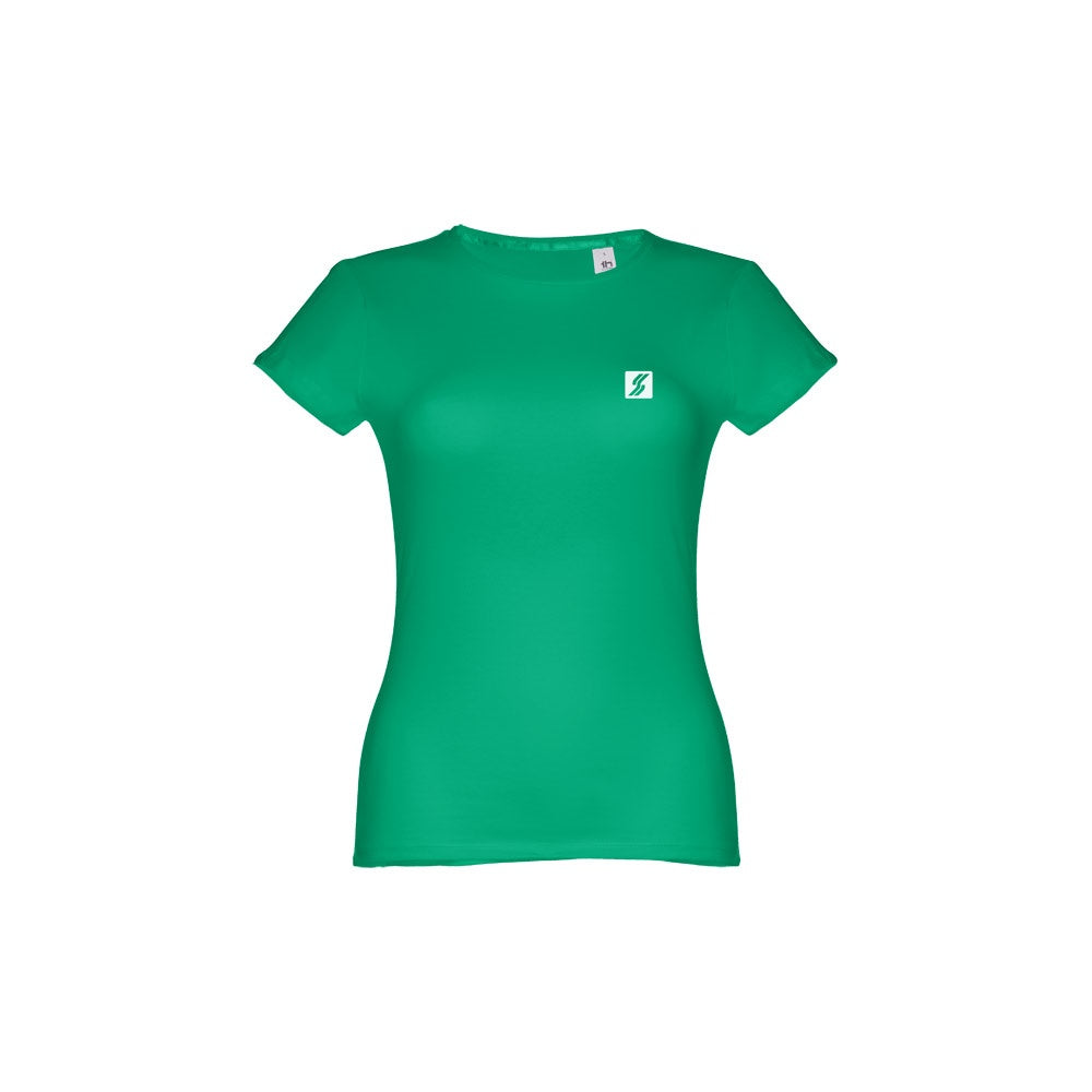 THC SOFIA promotional t-shirt in green with custom logo branding