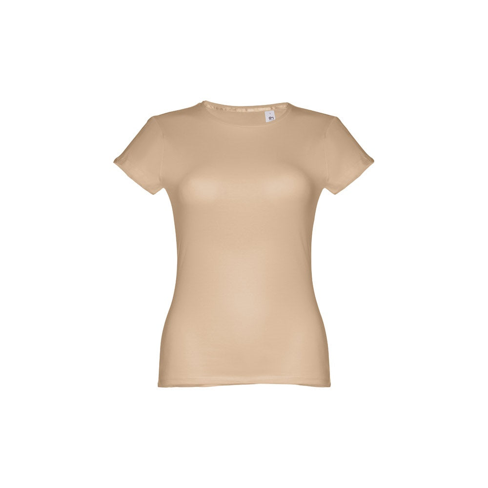 THC SOFIA promotional t-shirt in light brown with custom logo branding