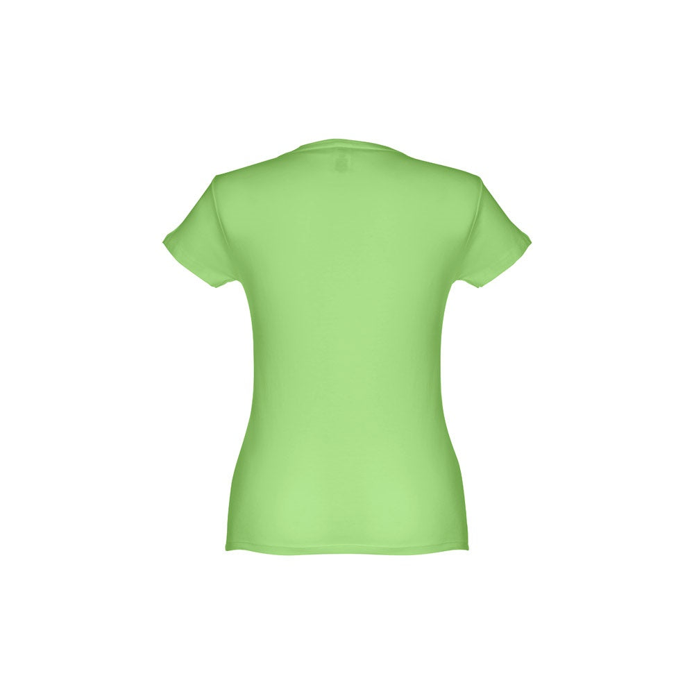THC SOFIA promotional t-shirt in light green (detail view) with custom logo branding