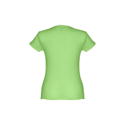 THC SOFIA promotional t-shirt in light green (detail view) with custom logo branding