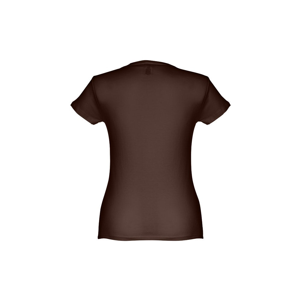 THC SOFIA promotional t-shirt in dark brown (detail view) with custom logo branding
