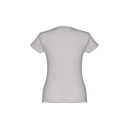 THC SOFIA promotional t-shirt in light grey (detail view) with custom logo branding