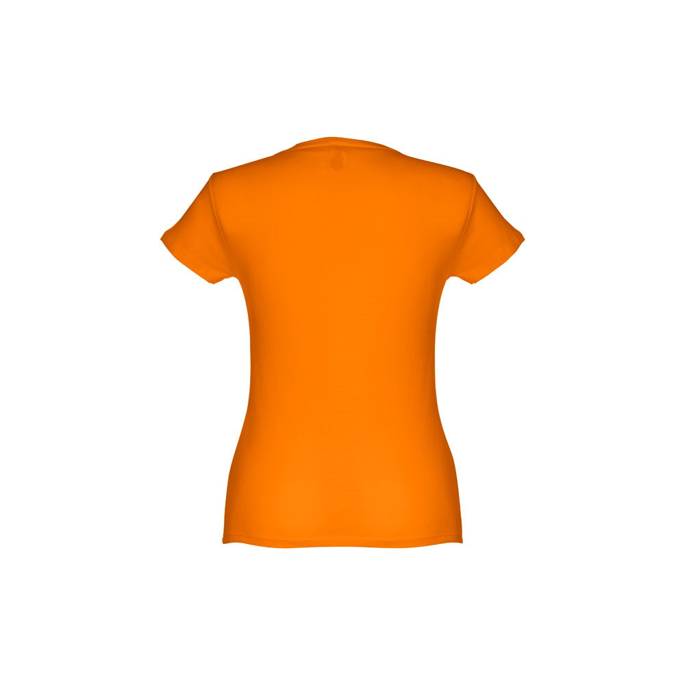 THC SOFIA promotional t-shirt in orange (detail view) with custom logo branding