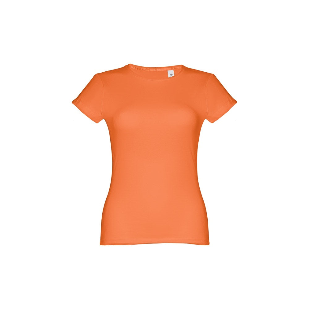 THC SOFIA promotional t-shirt in terracotta (detail view) with custom logo branding