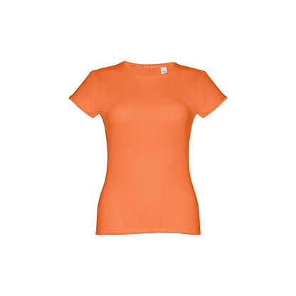 THC SOFIA promotional t-shirt in terracotta (detail view) with custom logo branding