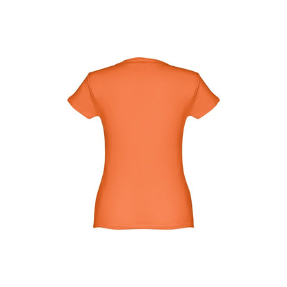 THC SOFIA promotional t-shirt in terracotta (detail view) with custom logo branding