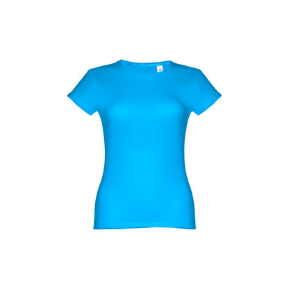 THC SOFIA promotional t-shirt in acqua blue with custom logo branding