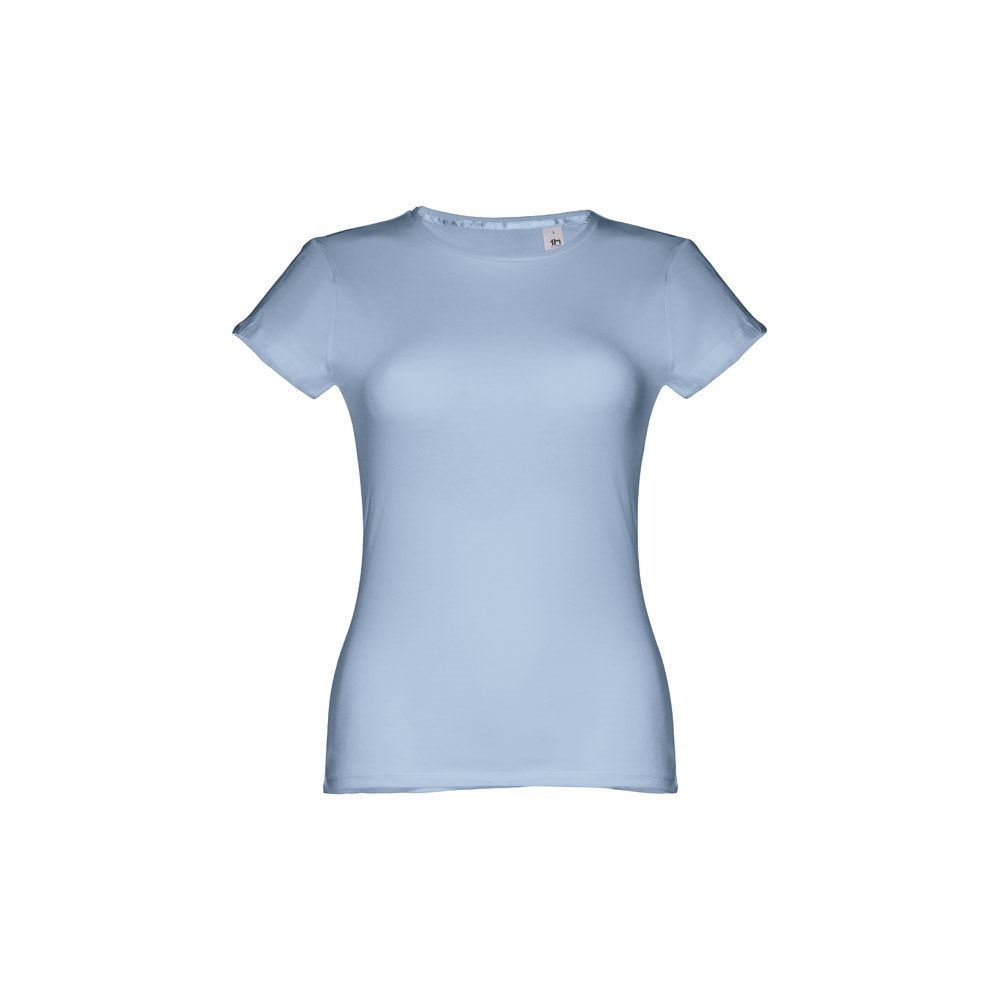 THC SOFIA promotional t-shirt in pastel blue with custom logo branding