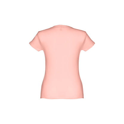 THC SOFIA promotional t-shirt in salmon (detail view) with custom logo branding