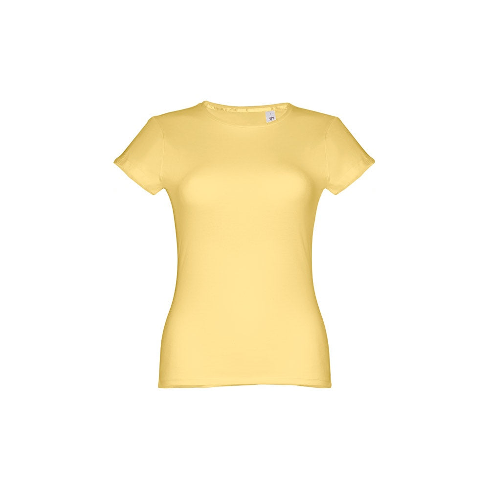 THC SOFIA promotional t-shirt in digital yellow with custom logo branding