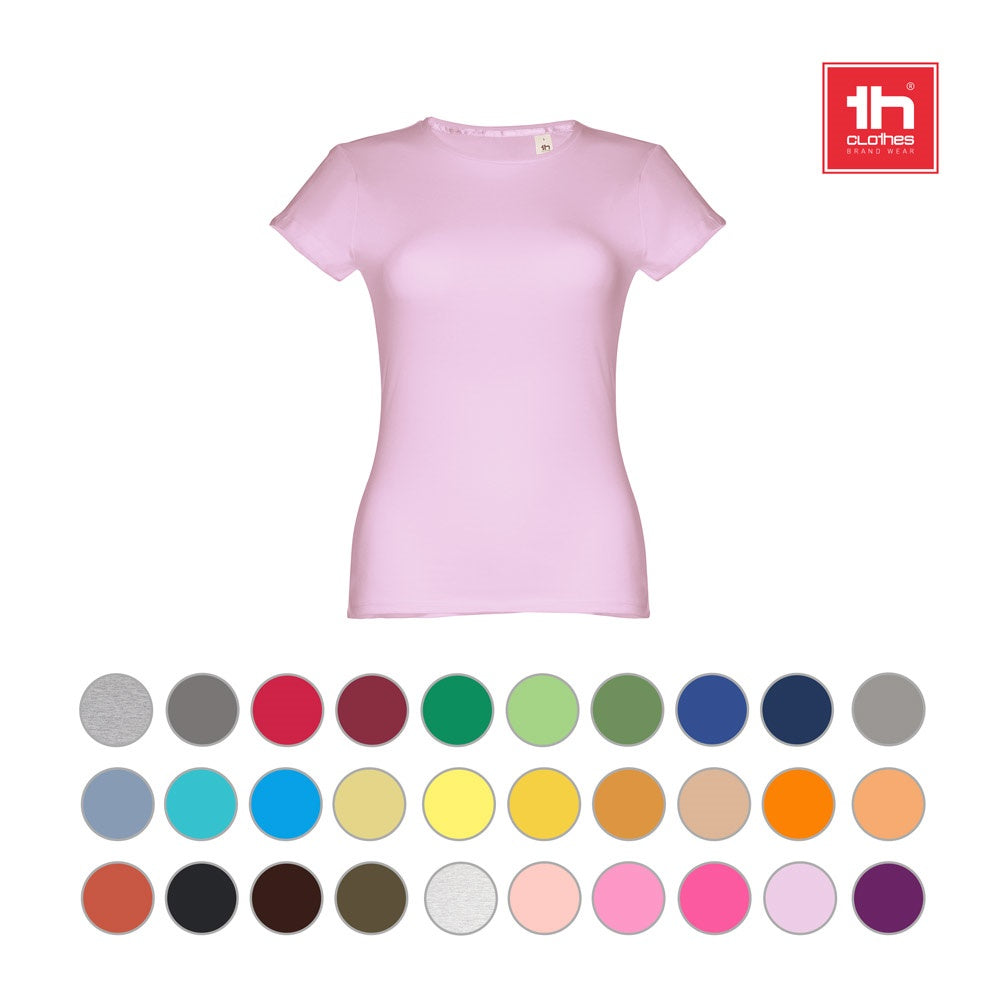 THC SOFIA promotional t-shirt in light green (complete set view) with custom logo branding
