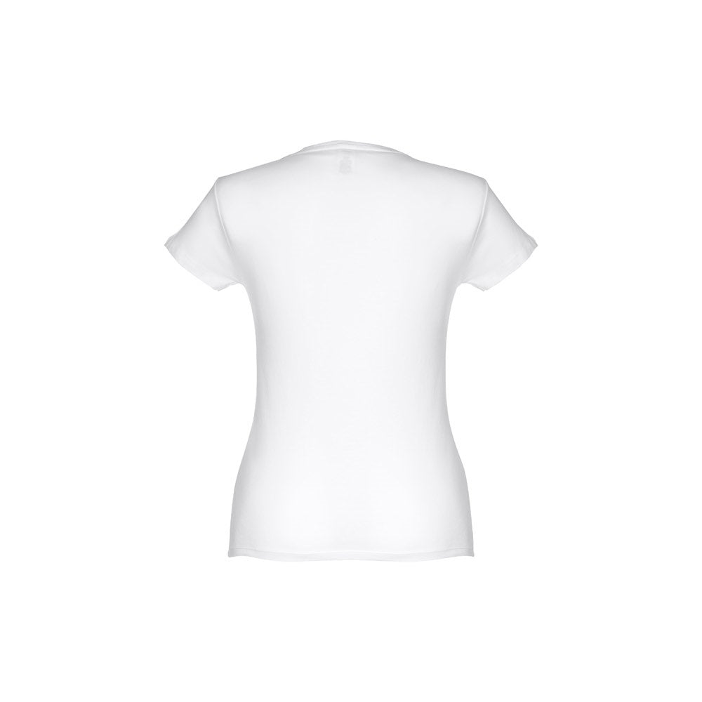 THC SOFIA WH 3XL promotional t-shirt in white (detail view) with custom logo branding