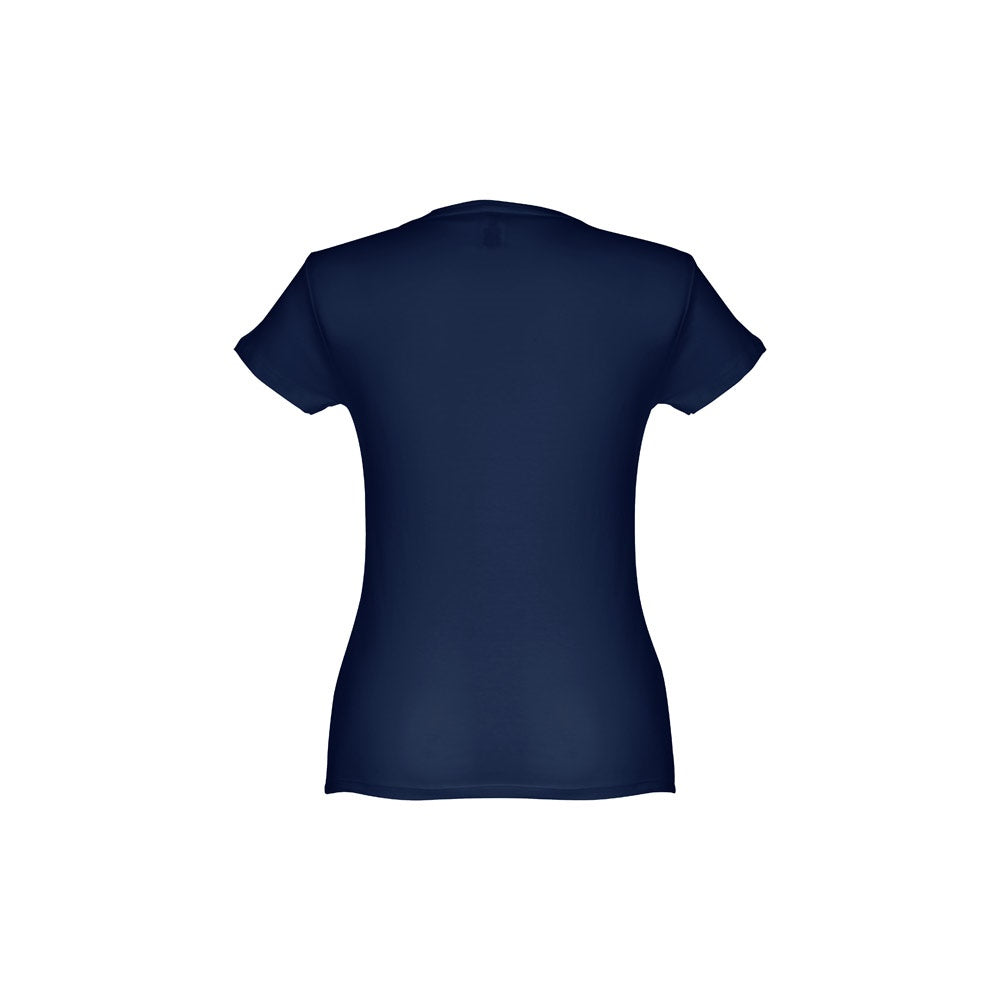 THC SOFIA 3XL promotional t-shirt in blue (detail view) with custom logo branding