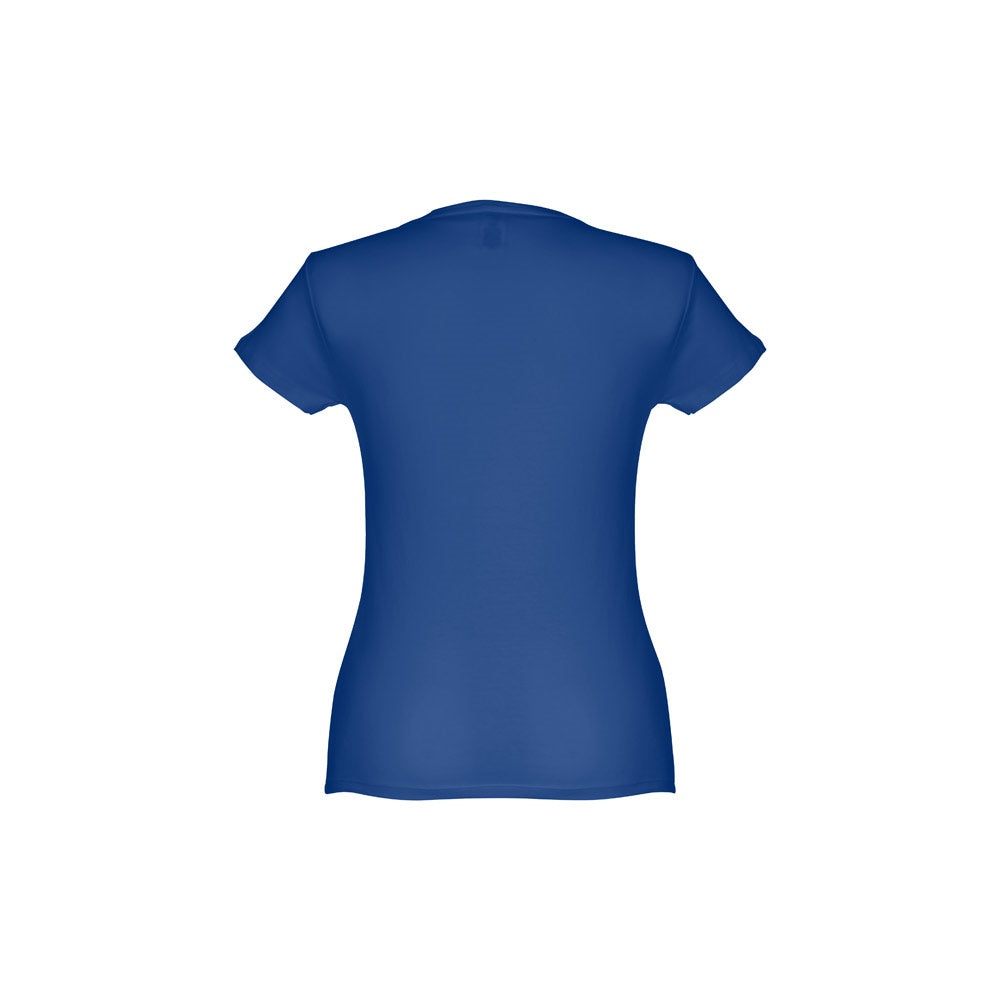 THC SOFIA 3XL promotional t-shirt in royal blue (detail view) with custom logo branding