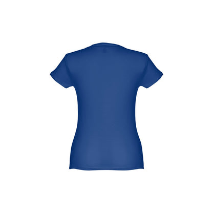 THC SOFIA 3XL promotional t-shirt in royal blue (detail view) with custom logo branding