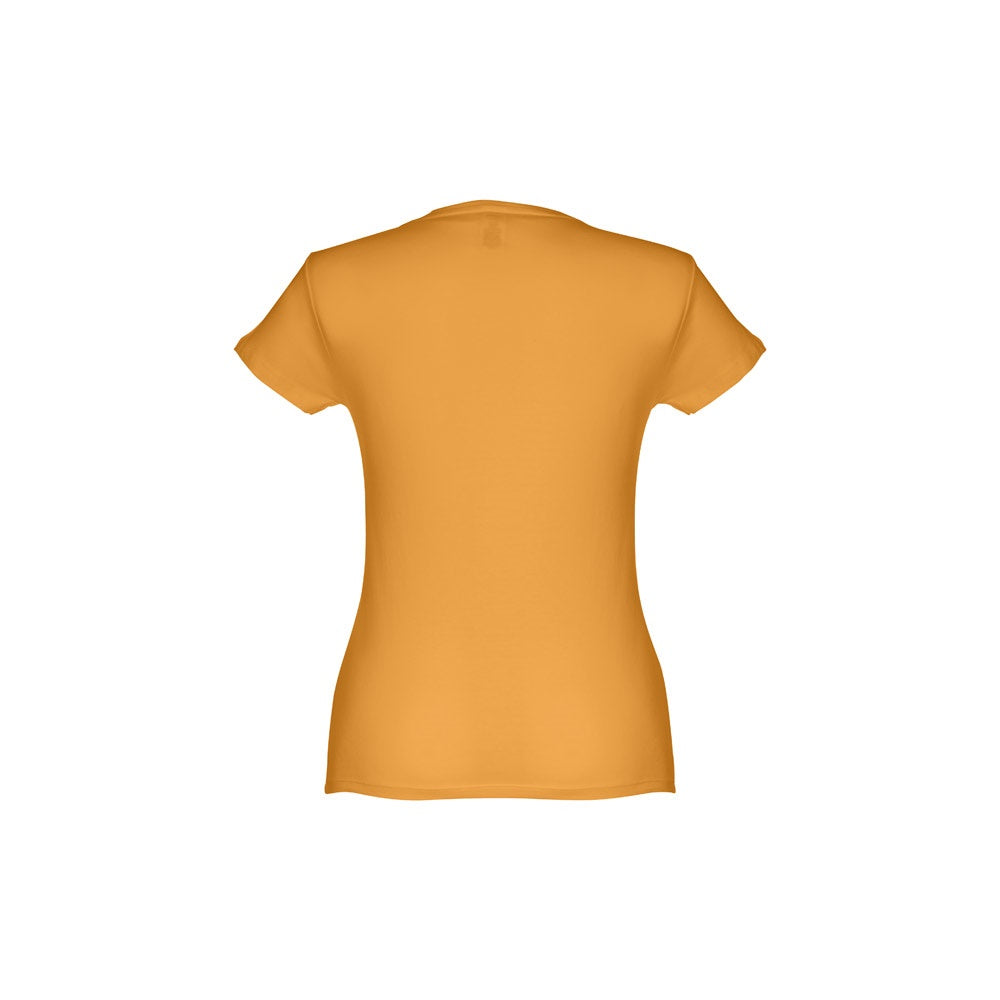 THC SOFIA 3XL promotional t-shirt in dark yellow (detail view) with custom logo branding