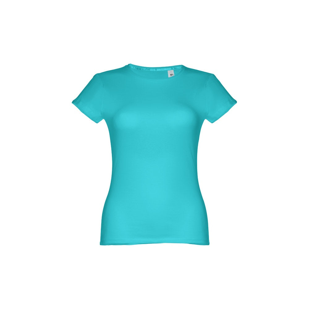 THC SOFIA 3XL promotional t-shirt in turquoise blue with custom logo branding