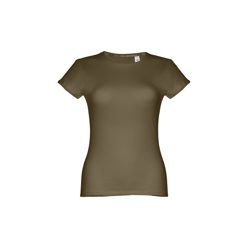 THC SOFIA 3XL promotional t-shirt in army green with custom logo branding