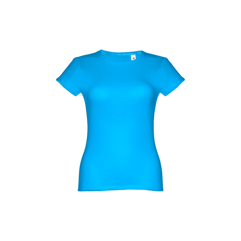 THC SOFIA 3XL promotional t-shirt in acqua blue with custom logo branding