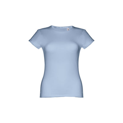 THC SOFIA 3XL promotional t-shirt in pastel blue with custom logo branding
