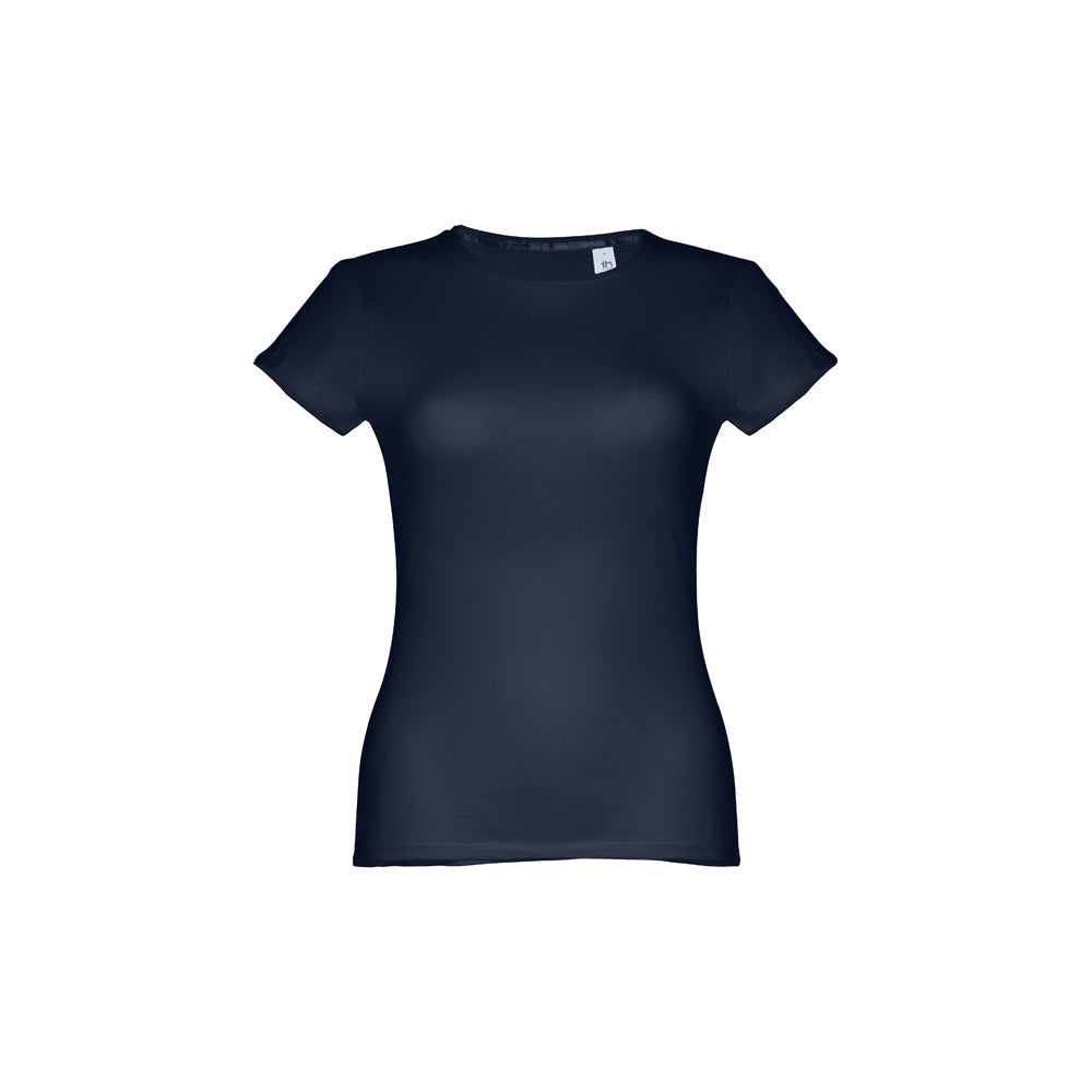 THC SOFIA 3XL promotional t-shirt in eclipse blue (detail view) with custom logo branding